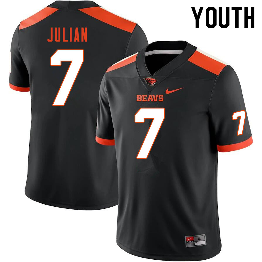 Youth #7 Alton Julian Oregon State Beavers College Football Jerseys Sale-Black - Click Image to Close